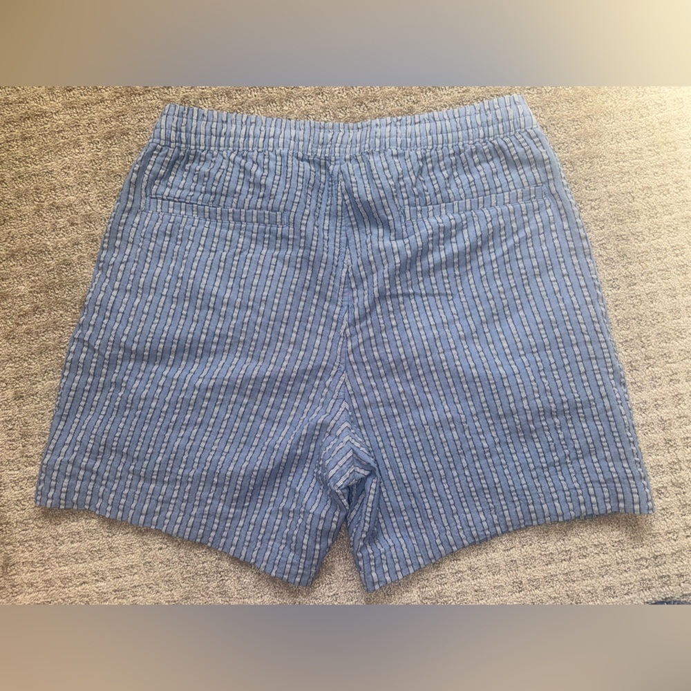 Abercrombie & Fitch Blue Striped Pull-On Shorts 6” Cotton Size L NWT - Picture 4 of 4